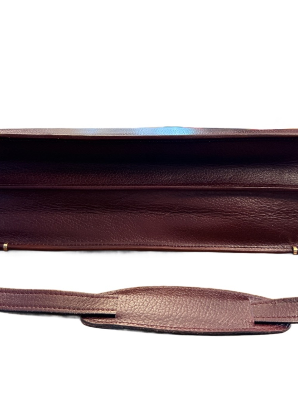 YSL Rare Vintage Portfolio Leather Briefcase in Burgundy with Gold hardware - Picture 6 of 16